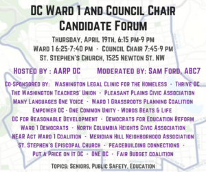 Ward One Candidate Forum (Seniors, Education and Public safety) @ St. Stephen's Church